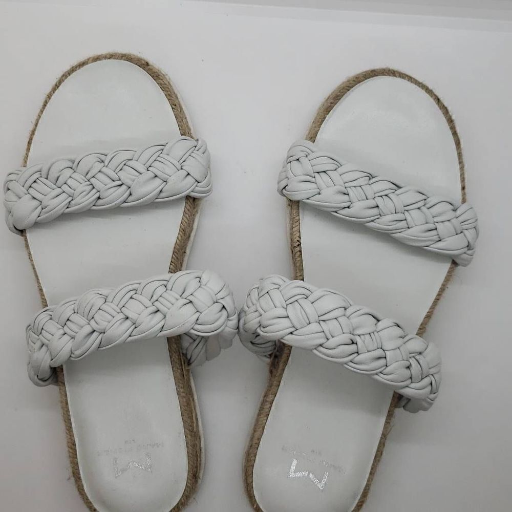 Marc Fisher Women Sandals Jaime Flat Espadrille Slip On White Size 6